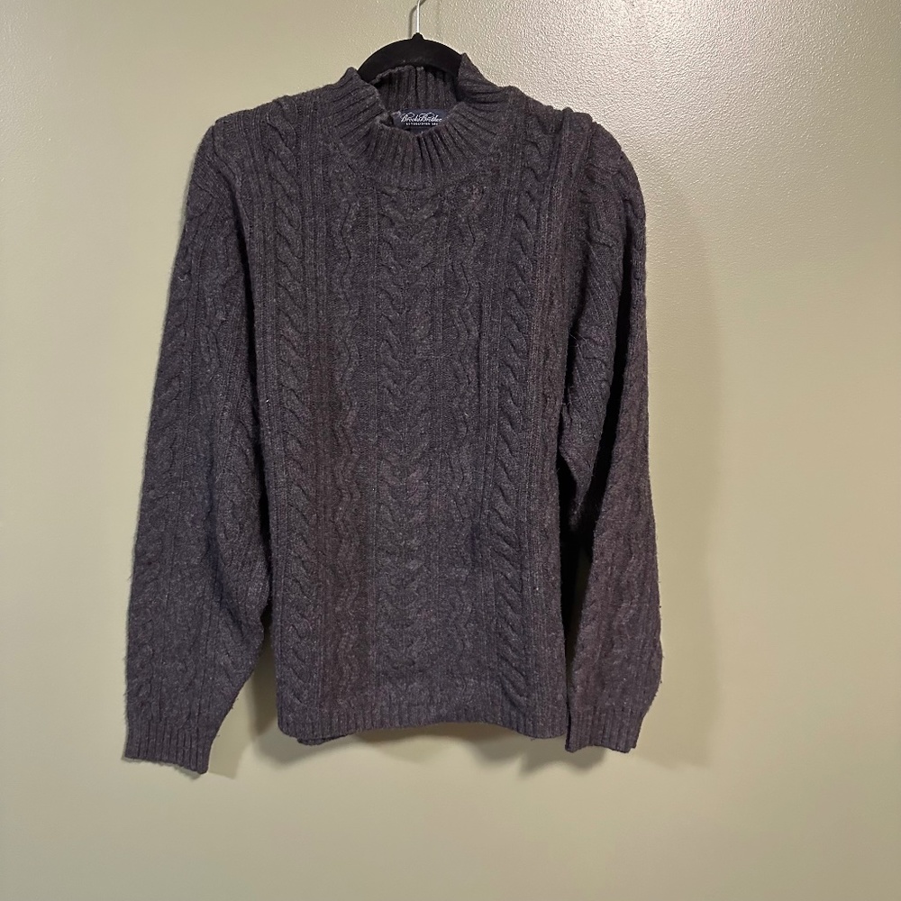Like NEW Brooks Brothers Wool Cashmere sweater Grey gray Large L